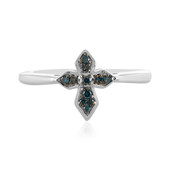 Anello in argento con Diamante Blu I2