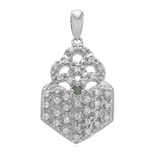 Ciondolo in argento con Diamante Verde Foresta