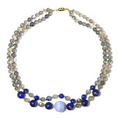 Collana in argento con Agata Blu Lace (Riya)