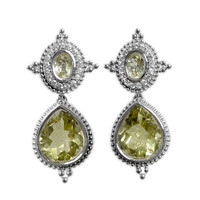 Orecchini in argento con Quarzo Ouro Verde (Dallas Prince Designs)