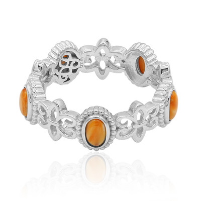 Anello in argento con Conchiglia di Ostrica Spinosa Arancione (Dallas Prince Designs)
