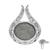 Anello in argento con Meteorite di Ferro