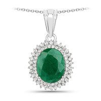 Collana in argento con Berillo color smeraldo