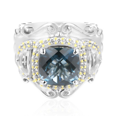 Anello in argento con Topazio Blu Londra (Dallas Prince Designs)