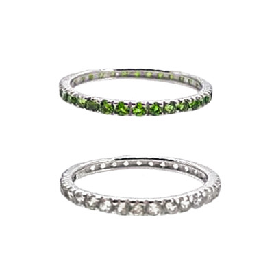 Set anelli in argento con Zircone & Diopside Russo