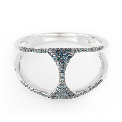 Anello in argento con Diamante Blu