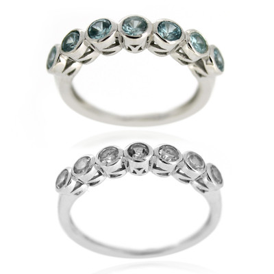 Set anelli in argento con Zircone Ratanakiri e Topazio Bianco