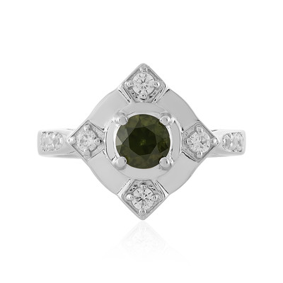 Anello in argento con Zircone Ceylon Verde