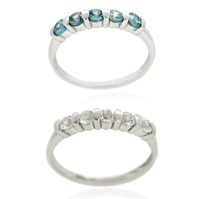 Set anelli in argento con Zircone Ratanakiri & Topazio Bianco