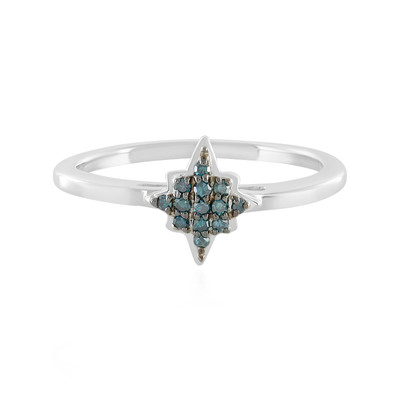 Anello in argento con Diamante Blu SI1