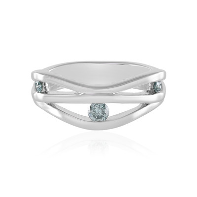 Anello in argento con Diamante Blu I2