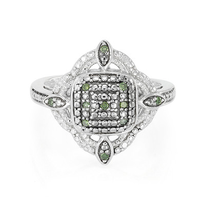 Anello in argento con Diamante Verde