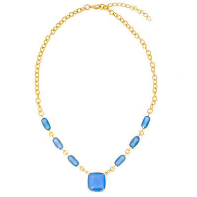 Collana in ottone con Calcedonio Blu (Juwelo Style)