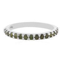 Anello in argento con Diamante Verde I3
