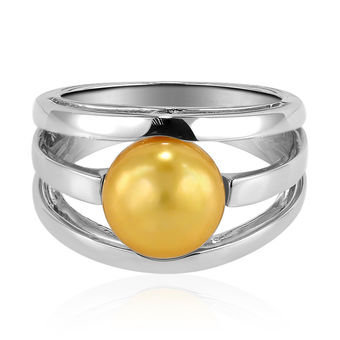 anello decorativo in perla bianca elegante regalo di Natale elegante Gioielli Anelli Anelli sovrapponibili anello minimalista di perle d'acqua dolce 3 Anello di perle triplo d'acqua dolce in oro 14 carati 
