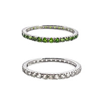 Set anelli in argento con Zircone &amp; Diopside Russo
