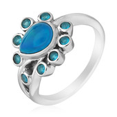 Anello in argento con Opale Blu Neon