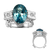 Anello in argento con Topazio Blu Londra (Dallas Prince Designs)