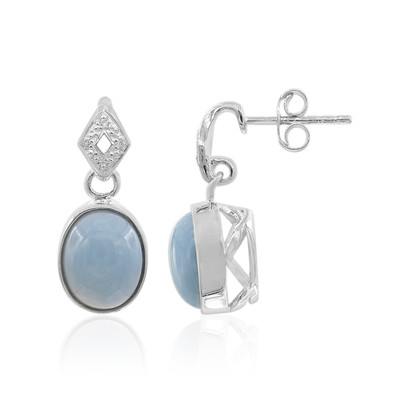 Orecchini in argento con Opale Blu del Madagascar