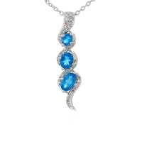 Collana in argento con Apatite Blu Neon
