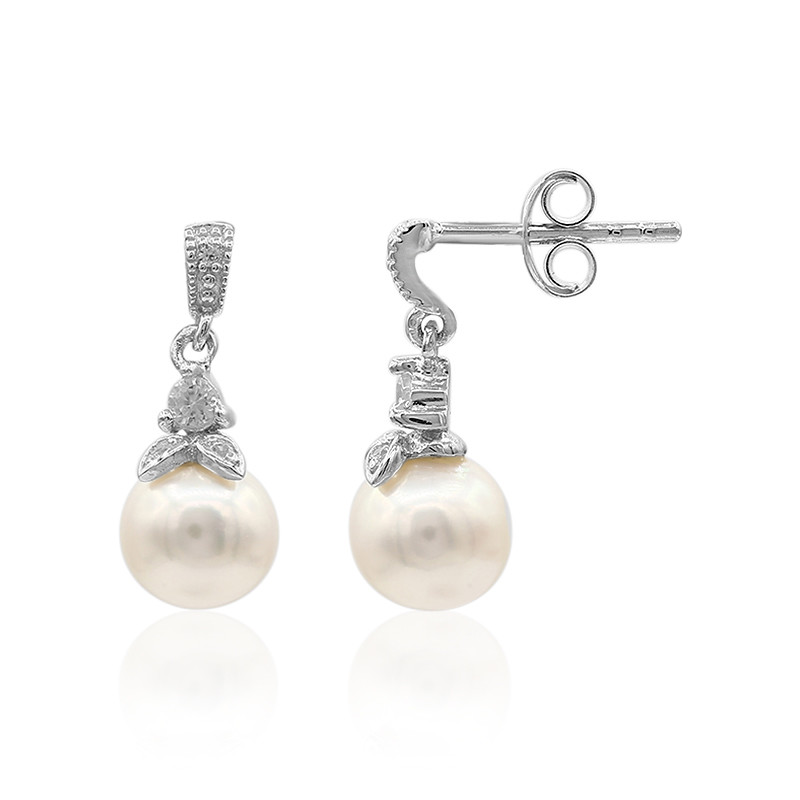 Visita lo Store di LydreewamLydreewam Pearl Dangle Drop orecchini da donna argento Sterling 925 con perle d' acqua dolce naturale 8 mm 