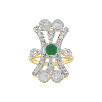 Anello in argento con Smeraldo Brasiliano