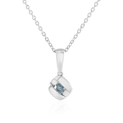 Collana in argento con Diamante Blu I2
