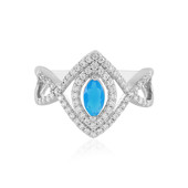 Anello in argento con Opale Blu dell'Etiopia