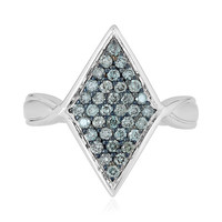 Anello in argento con Diamante Blu I1