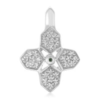 Ciondolo in argento con Diamante Verde Foresta