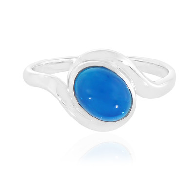 Anello in argento con Opale Blu Neon