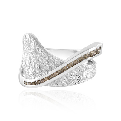 Anello in argento con Diamante Champagne I2 (de Melo)