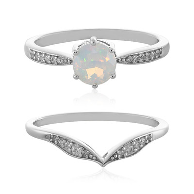 Set anelli in argento con Opale di Welo e Zircone