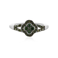 Anello in argento con Diamante Verde I1