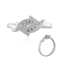 Anello in argento con Diamante I4 (J)