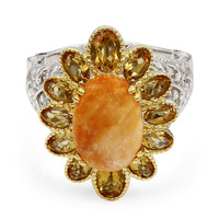 Anello in argento con Conchiglia di Ostrica Spinosa Arancione (Dallas Prince Designs)