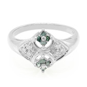 Anello in argento con Diamante Verde Foresta