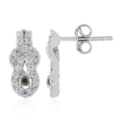 Orecchini in argento con Diamante Verde I3