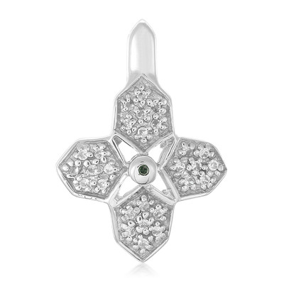 Ciondolo in argento con Diamante Verde Foresta (Molloy)