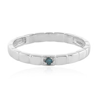 Anello in argento con Diamante Blu I3