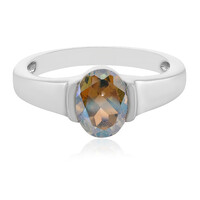 Anello in argento con Topazio Arcobaleno