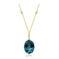Collana in oro con Topazio Blu Londra