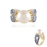 Anello in argento con Perla d'Acqua Dolce Bianca (Adela Silber)