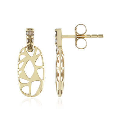 Orecchini in oro con Diamante Champagne I2 (Ornaments by de Melo)