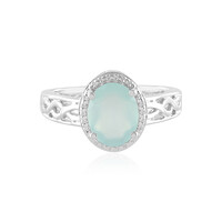 Anello in argento con Calcedonio Acqua