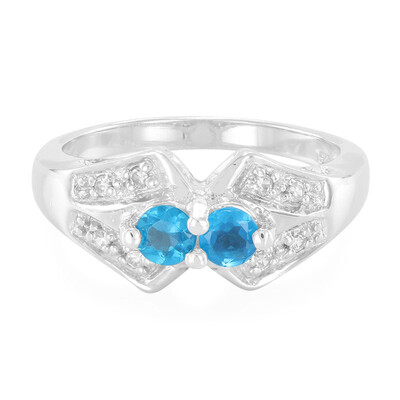 Anello in argento con Apatite Blu Neon
