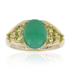 Anello in argento con Onice Verde