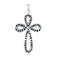 Ciondolo placcato in platino con Diamante Fancy