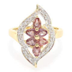 Anello in oro con Zaffiro Padparadscha (non riscaldato) (AMAYANI)