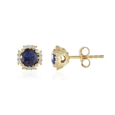 Orecchini in argento con Zaffiro Blu del Madagascar